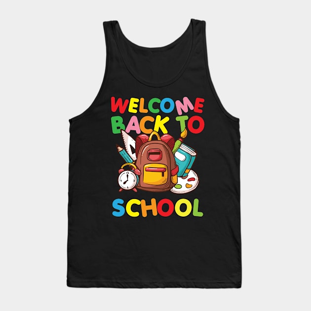 First Day of School Teacher Welcome Back to School Tank Top by folidelarts